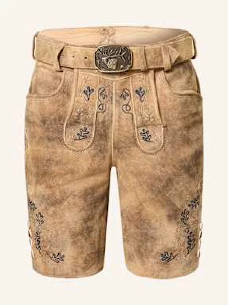 Spieth & Wensky Kožené Krojové Kalhoty Griesstätter hnědá/ tmavě modrá