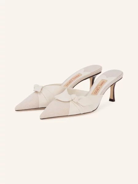 Jimmy Choo Mules Livi 65 beige białe
