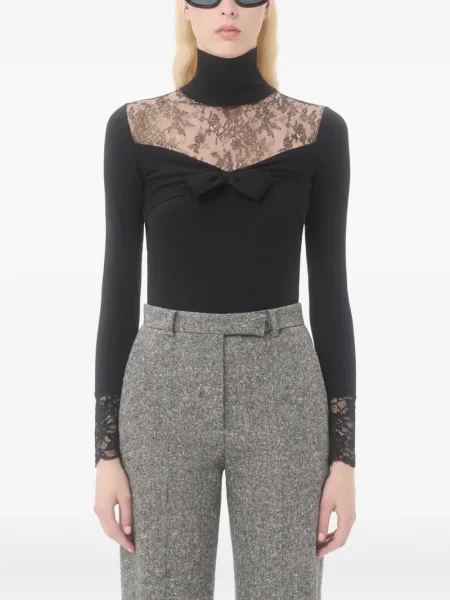 Top Valentino Garavani din dantelă negru