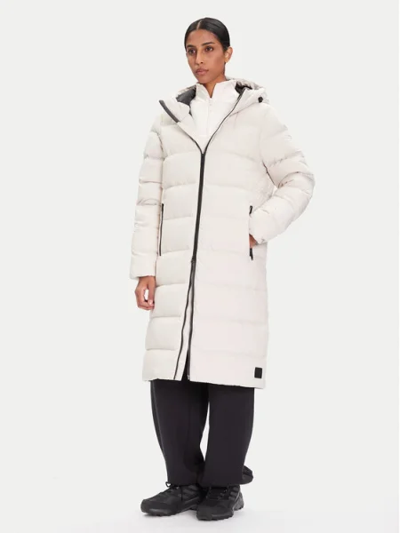 Dámsky páperový kabát Jack Wolfskin Frozen Palace pale sand béžová
