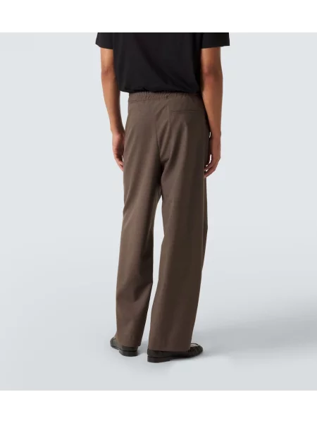Pantaloni The Row de lână maro