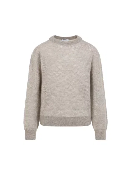 Sweter Brunello Cucinelli wełniany brązowy