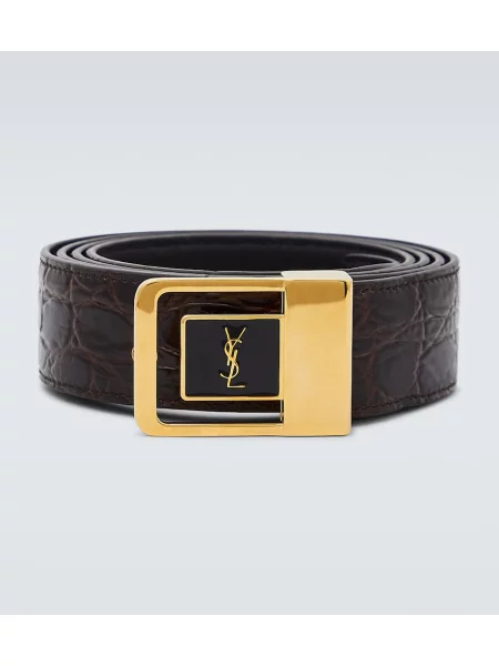 Cu centură curea Saint Laurent din piele negru