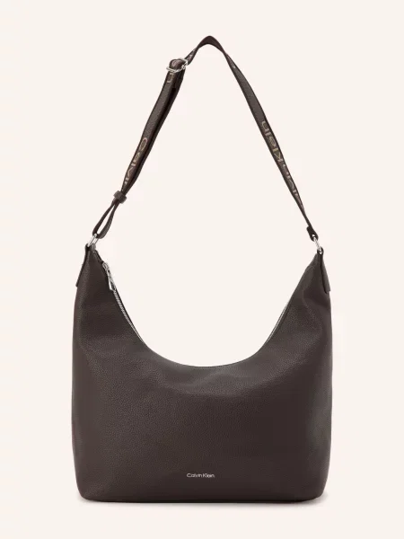 Calvin Klein torebka hobo z imitacji skóry brązowa