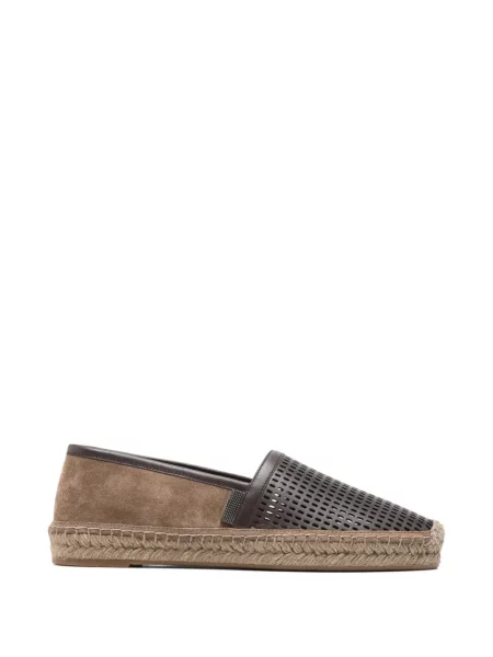 Espadrile Brunello Cucinelli cu perforații maro