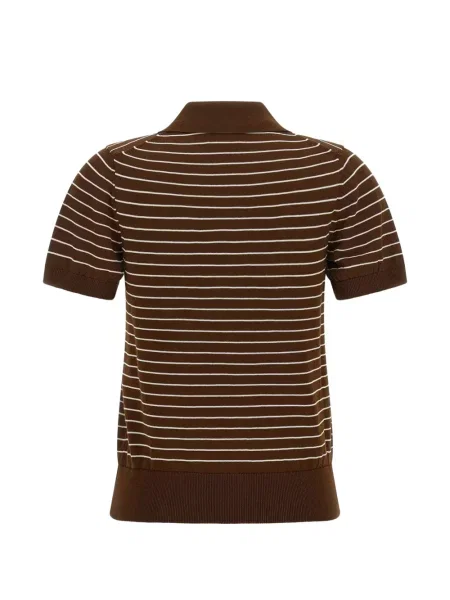 Tricou polo A.p.c. cu dungi maro