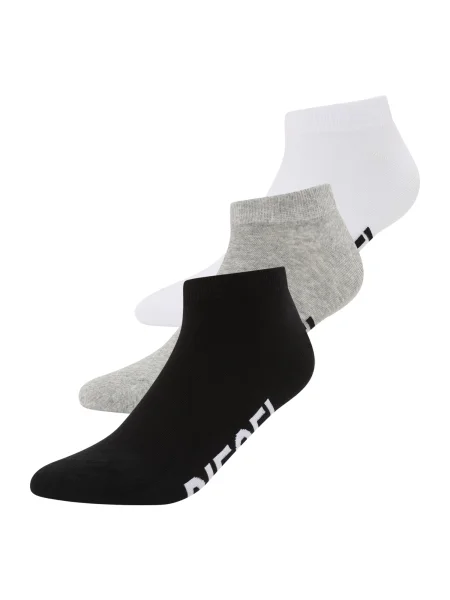 DIESEL Nogavice SKM-GOST pegasto siva / črna bela