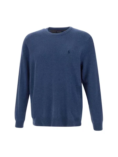 Sweter Polo Ralph Lauren wełniany klasyczny niebieski