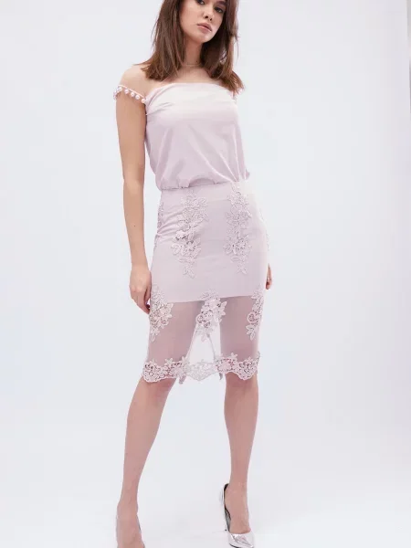 CARICA Спідниця міді бежевий