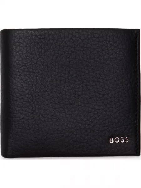 BOSS BLACK Bőr pénztárca New fekete