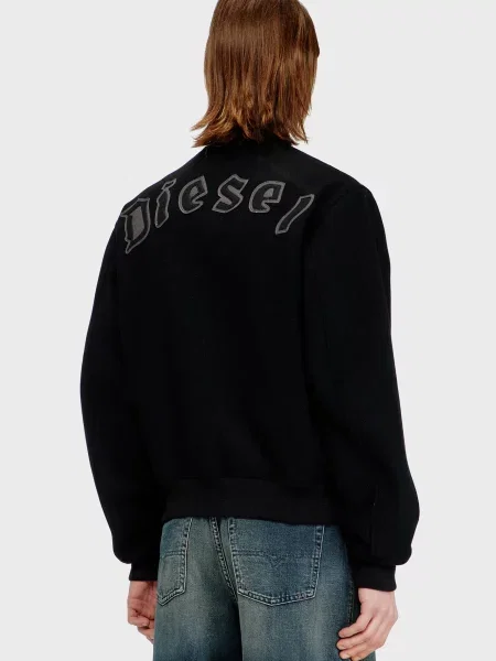 Шерстяной бомбер Diesel черный