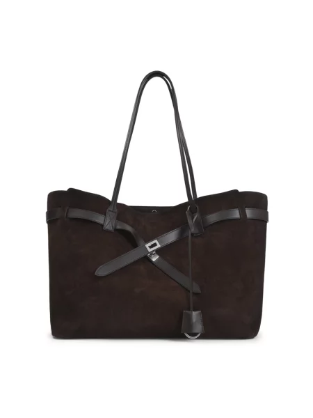 Duża torebka skórzana Balenciaga brązowa