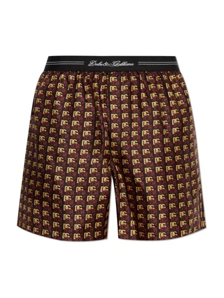Jedwabne szorty Dolce And Gabbana brązowe