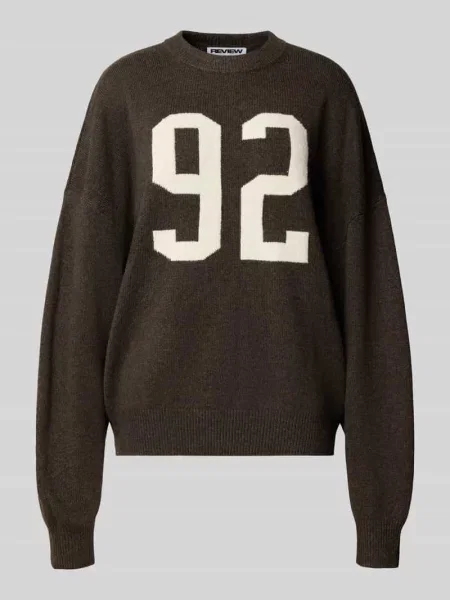 Sweter z dzianiny o kroju oversized z okrągłym dekoltem Review
