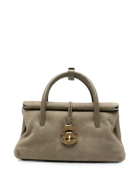 Geantă shopper Zanellato din piele verde