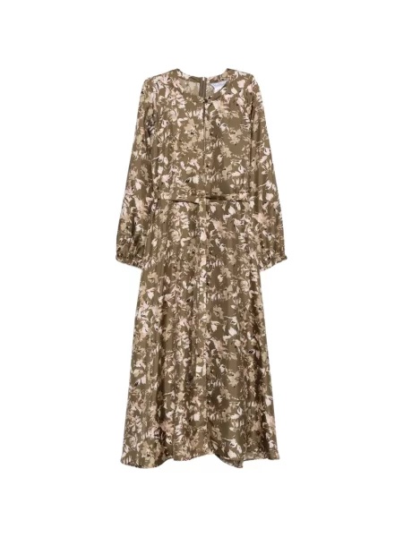 Rochie midi Max Mara cu model floral cu imagine verde