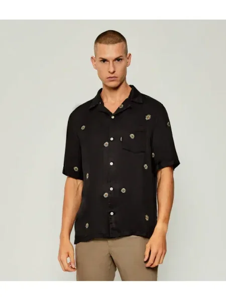 All Saints Cămașă FLEUR PEACE | Relaxed fit negru