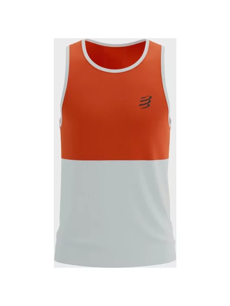 Koszulka bez rękawów Compressport Performance pomarańcz intensywny biel M pomarańczowa