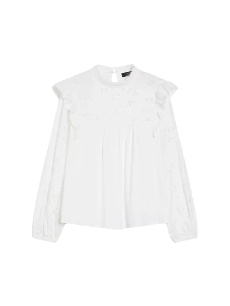 T-shirt z obniżonymi ramionami model ‘BARCA’ Max Mara biała