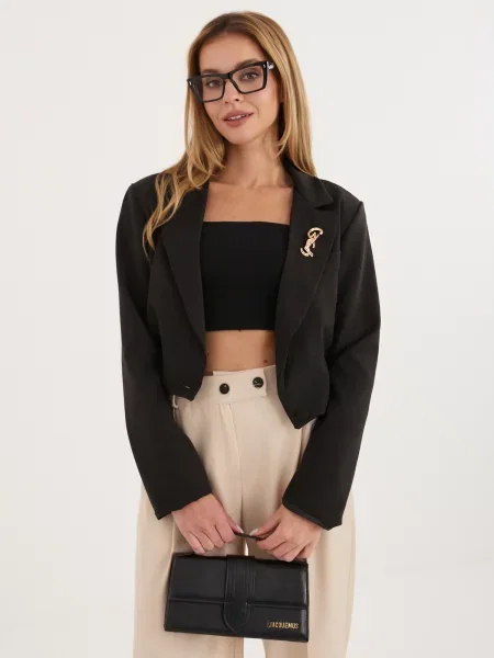 Jakna Italy Moda elegantna crna