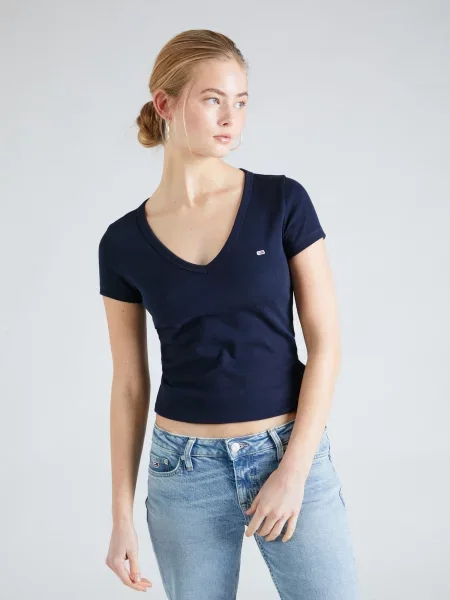 Tommy Jeans Tricou ESSENTIAL bleumarin / roșu alb
