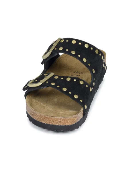 Birkenstock papucs velúrból Arizona Rivet fekete