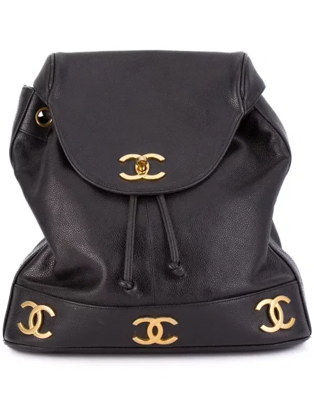 Klasický batoh Chanel Pre-owned s autogramem černý