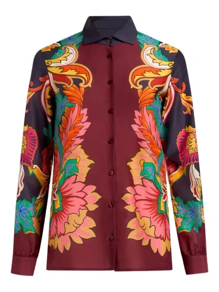 Cămașă Etro cu model floral cu imagine roșu