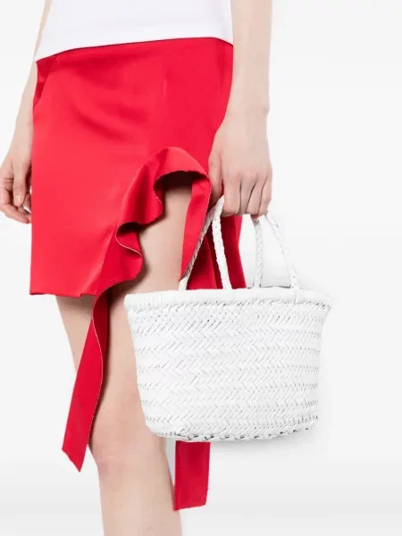 Geantă shopper Dragon Diffusion din piele alb