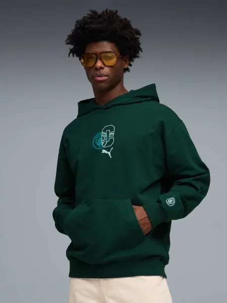 Худи Puma с капюшоном зеленое