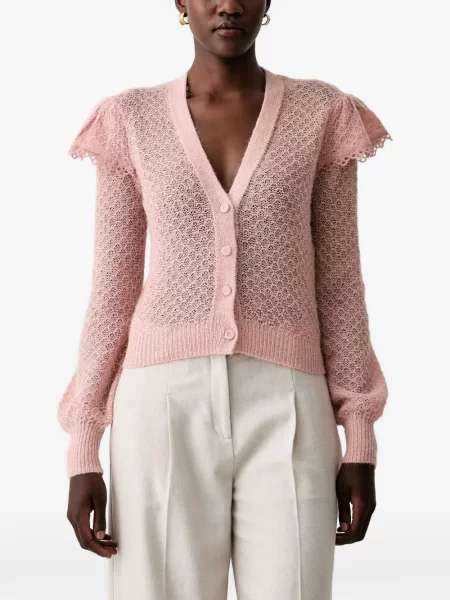 Cardigan Twinset tricotate roz