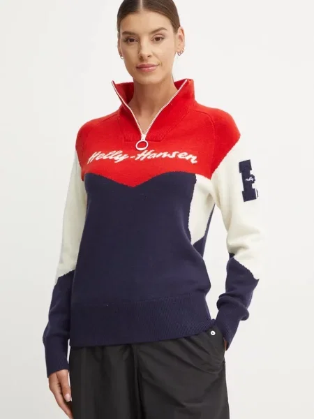 Helly Hansen pulover Apres femei marin călduros cu guler albastru