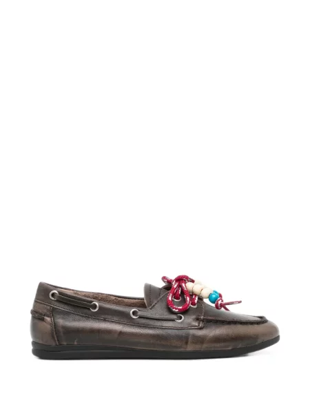Pantofi loafer Toral Shoes din piele cu mărgele maro