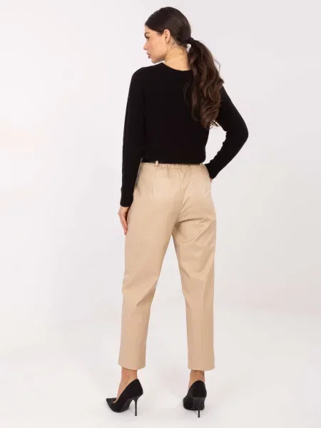 Pantaloni Rue Paris cu talie înaltă negru