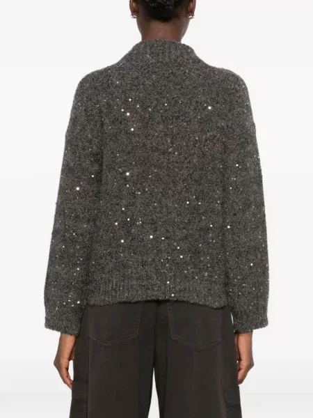 Sweter Panicale z cekinami szary