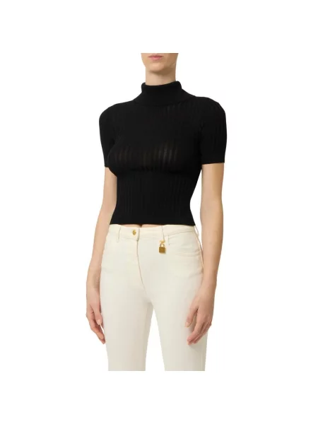 Dzianinowy sweter Elisabetta Franchi czarny