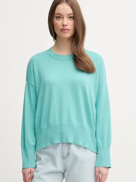 Пуловер United Colors of Benetton тюркоазено от лека материя