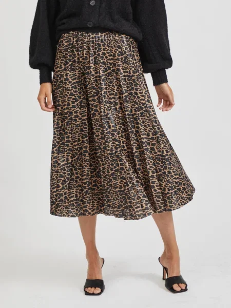 Spódnica Vila Clothes brązowa