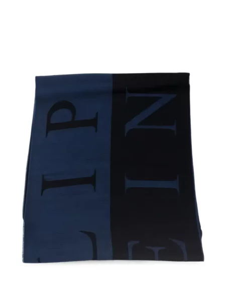 Fular Philipp Plein cu imagine albastru