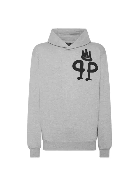 Bluza z kapturem Philipp Plein z kapturem szara