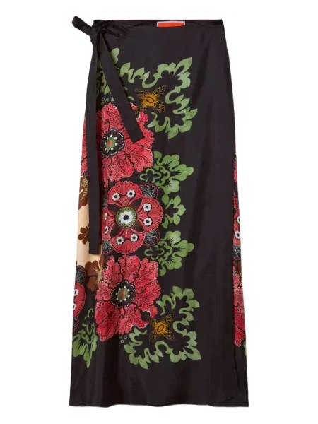 Fustă La Doublej cu model floral cu imagine negru