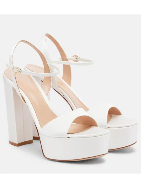 Sandale Gianvito Rossi din satin cu platformă alb