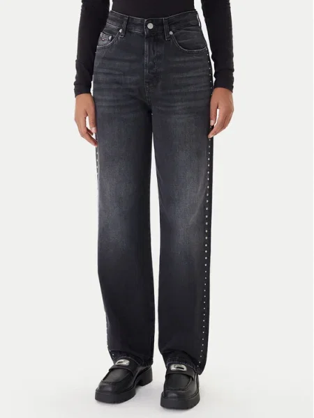 Tommy Jeans Дънки Layla Straight Fit черен