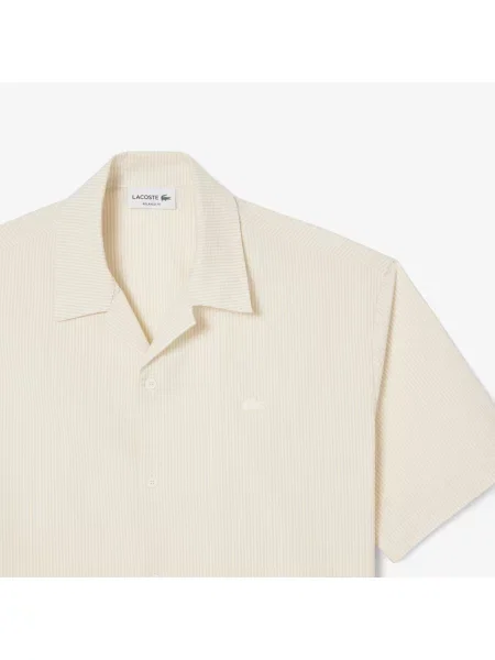Lacoste Koszula O Luźnym Kroju Seersucker biały