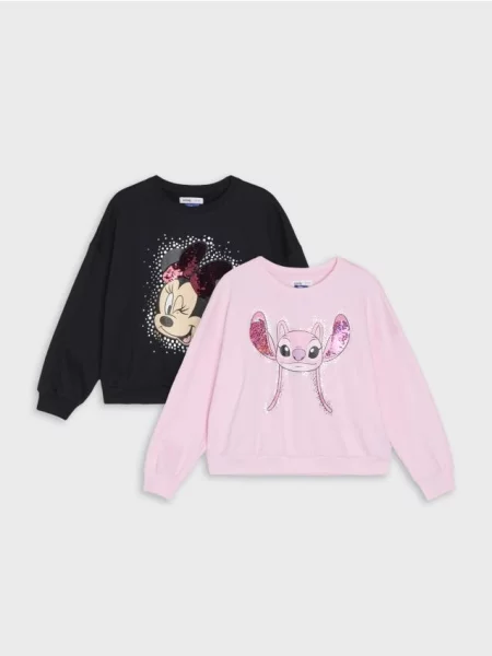Sinsay mikiny crewneck s potiskem 2 kusy Disney vícebarevná