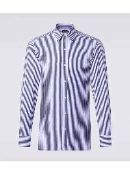 Cămașă Tom Ford cu dungi din poplin alb