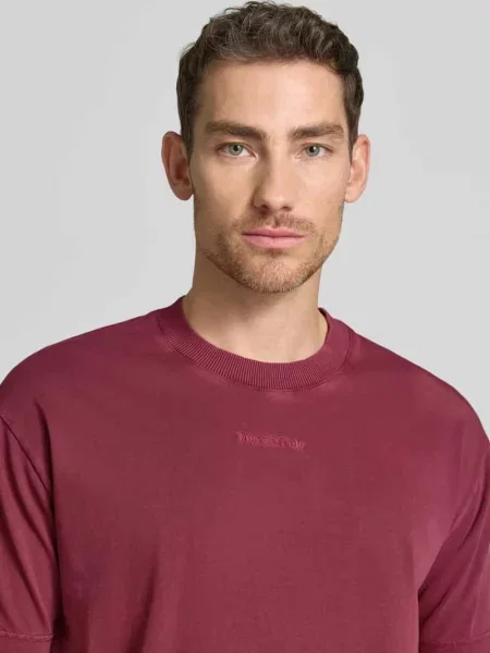 T-shirt o kroju relaxed fit z czystej bawełny Marc O'polo czerwona