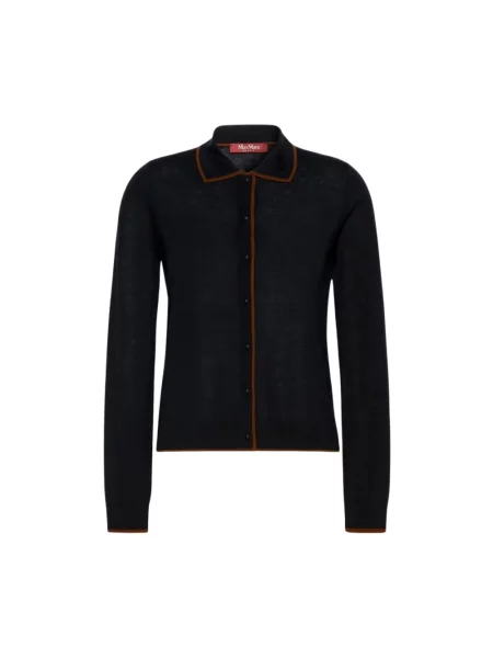 Dzianinowy kardigan Max Mara Studio niebieski