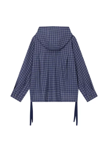 Καρό hoodie Tomboy με κορδόνι μπλε