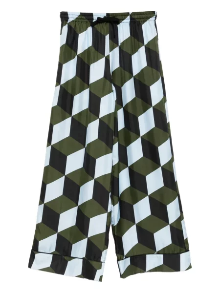 Pantaloni Cynthia Rowley cu imagine cu imprimeu geometric albastru